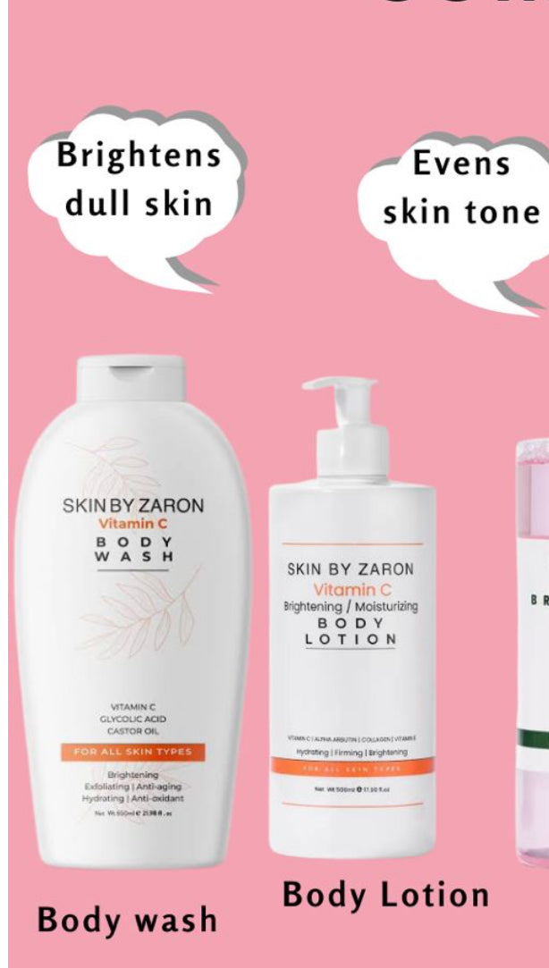 Skin by zaron body wash and body lotion