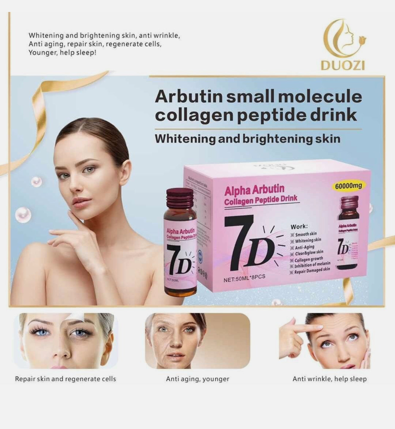 Alpha Arbutin Collagen Peptide 7D 8pcs Dring (one box)