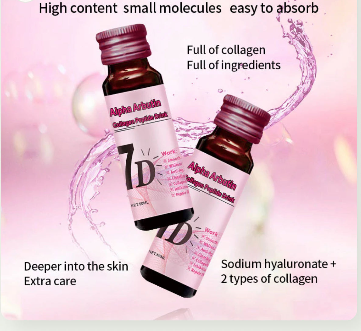 Alpha Arbutin Collagen Peptide 7D 8pcs Dring (one box)